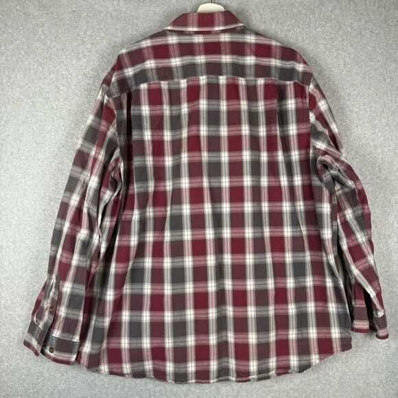 Carhartt Mens 2XL Relaxed Button Front Long Sleeve Shirt Red Plaid 100% Cotton - Picture 6 of 7